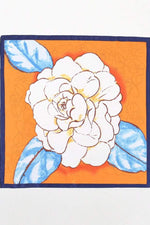 Φουλάρι Σατέν Πολύχρωμο με Λευκό Λουλούδι
