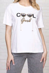 T-Shirt Cool Girl Λευκό