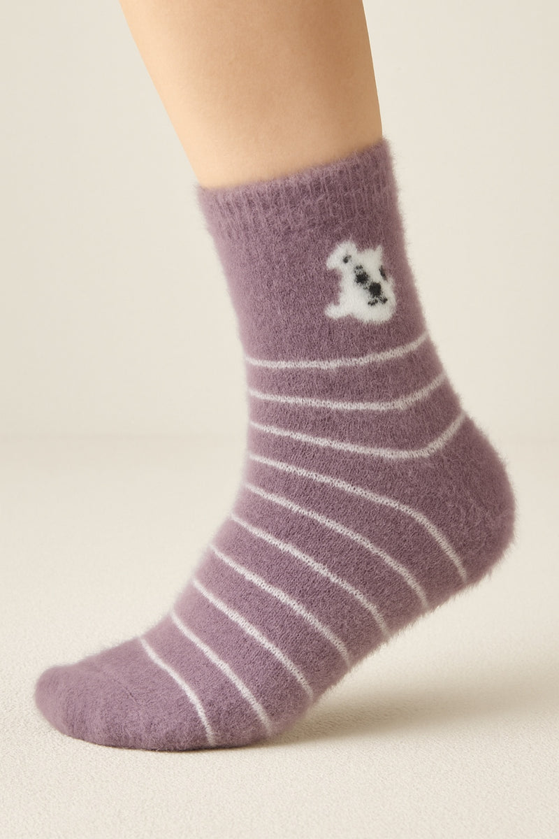 Μωβ Γυναικείες Μινκ Κάλτσες – One Size (36-41)