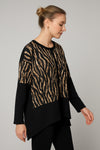 Plus Size Μπλούζα Animal Print με Μαύρη Λεπτομέρεια