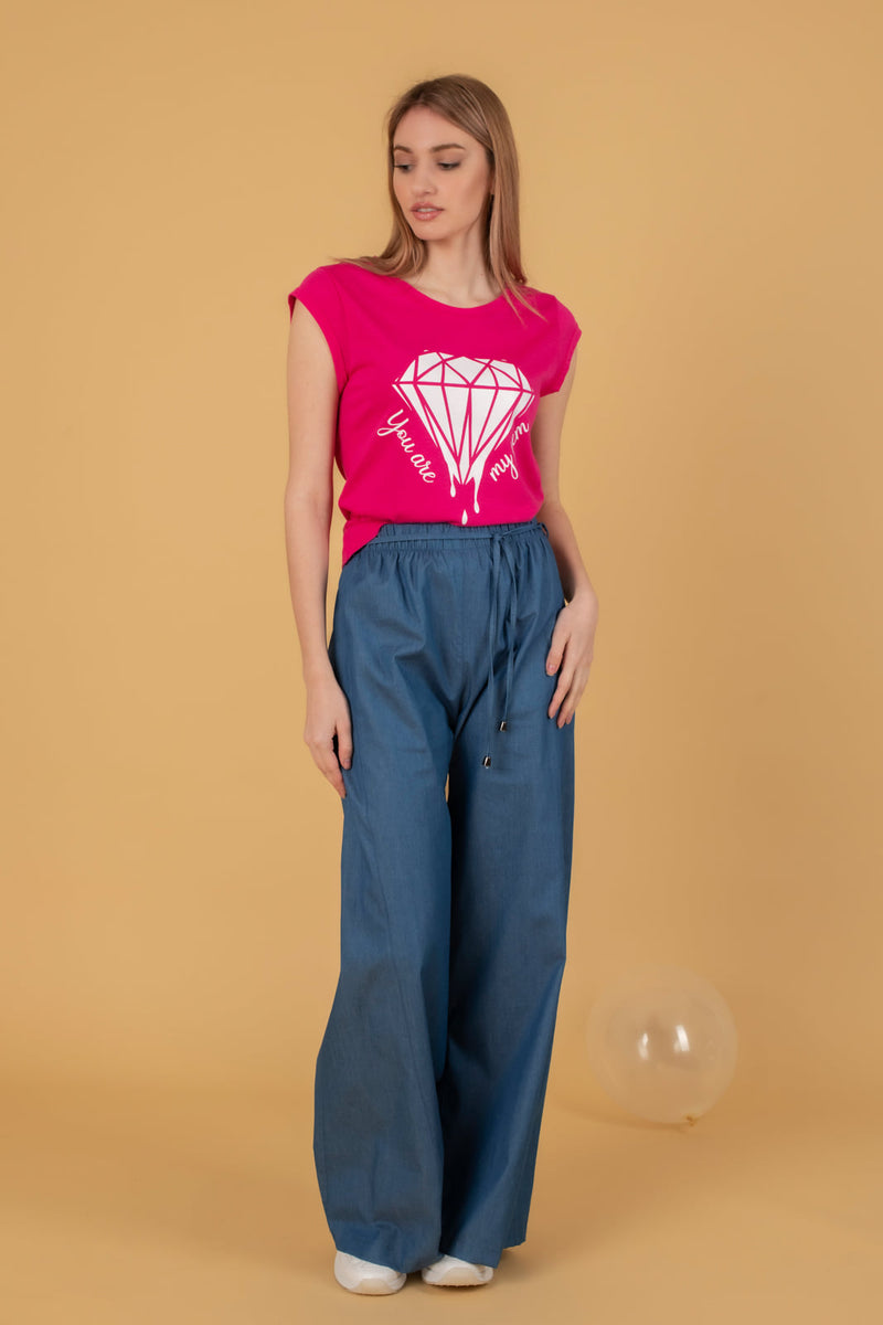 T-Shirt Diamond Φούξια