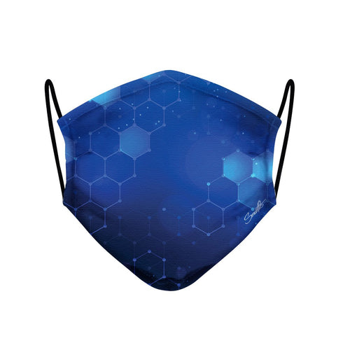 4 - Face Mask Hexagonal Dark Blue Geometric case, cover, bumper