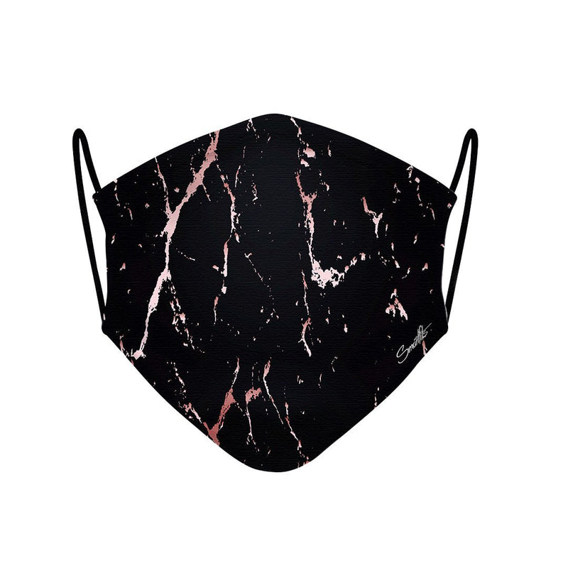 4 - Face Mask  Black Rosegold Marble case, cover, bumper