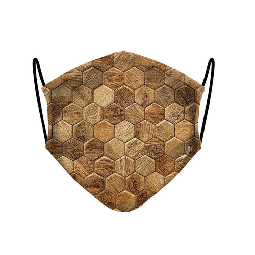 4 - Face Mask Hexagon Wood case, cover, bumper