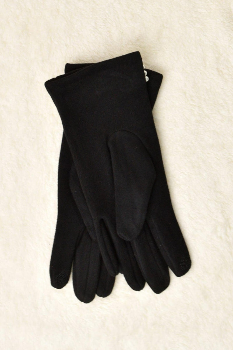 Γάντια Μαύρα Με Πέρλες